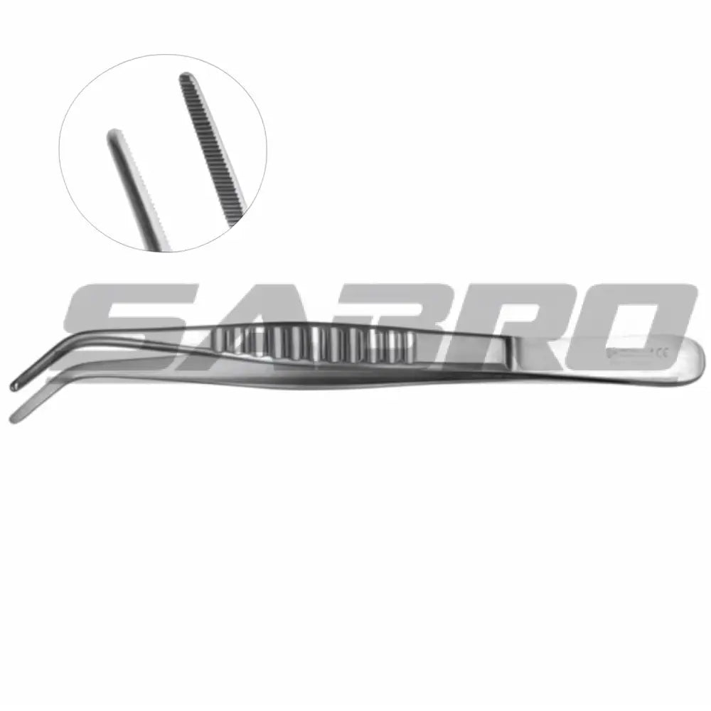 Reed Dressing Forceps - Angled Serrated Jaw