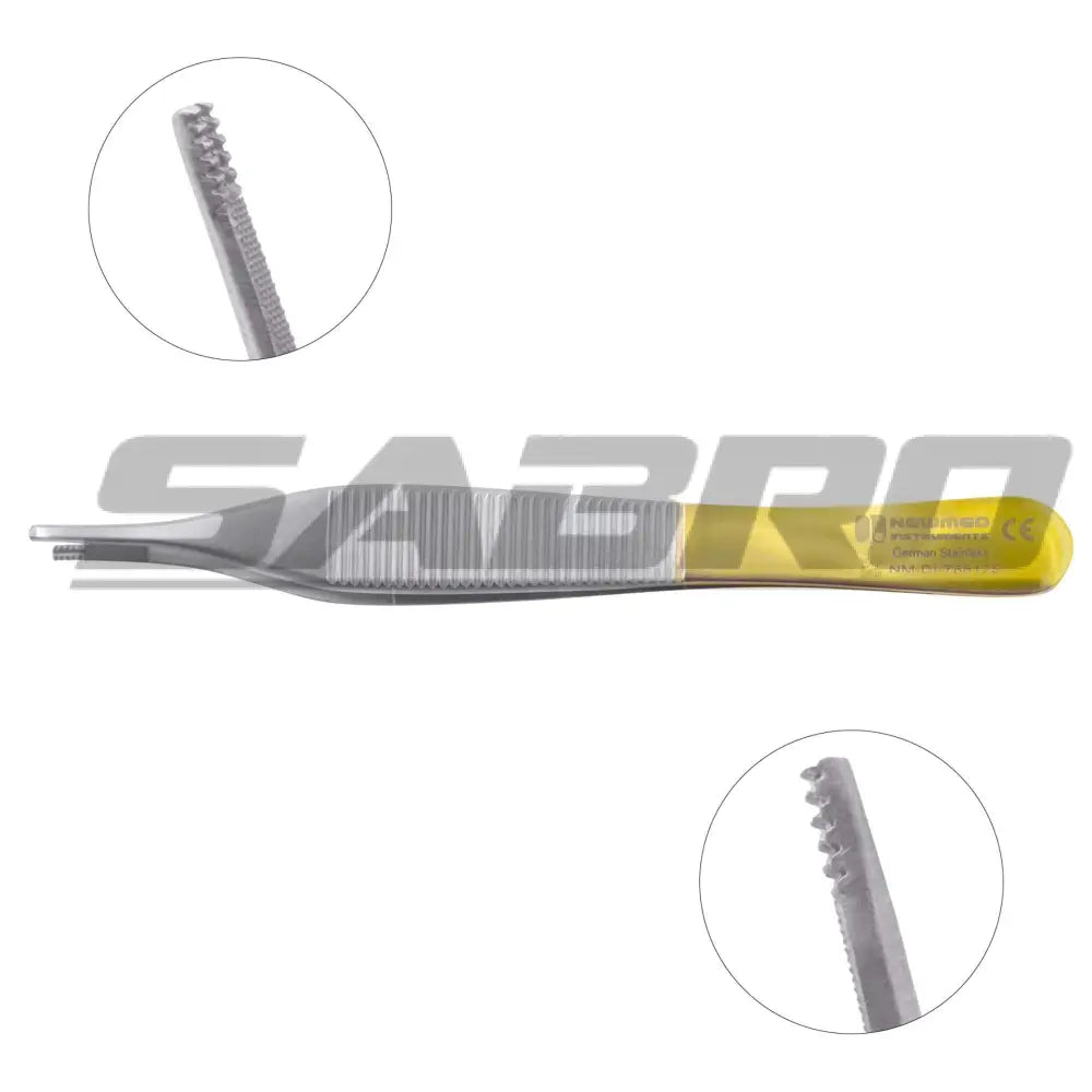 Adson-Brown Tissue Forceps - Tungsten Carbide Serrated 7x7 Teeth