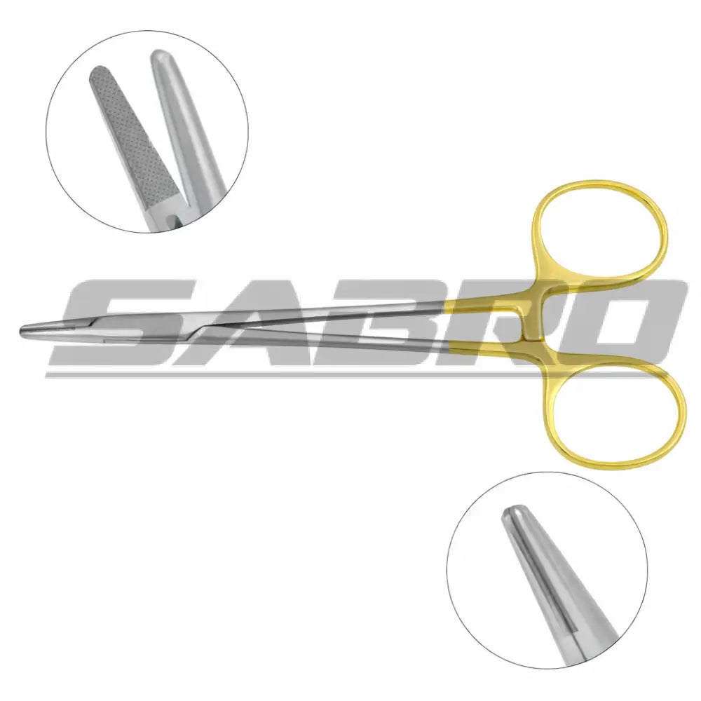 Baumgartner Needle Holder - Tungsten Carbide Serrated jaws,