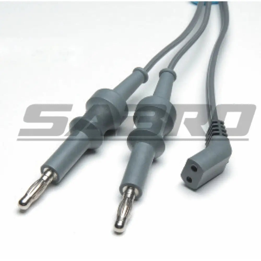 Bipolar Cable for Bipolar Forceps 2 Banana 2 Pin Plug Angled 10’ (3m) Length