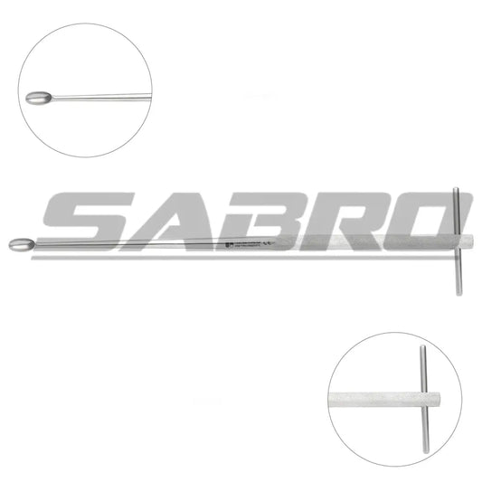 Bone Curette Straight Knurled T Handle