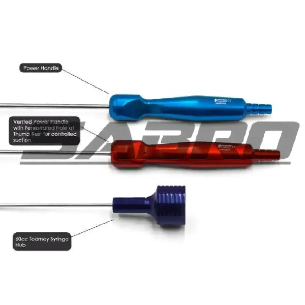 Carraway Spiral Three port Harvester Liposuction Cannula w/ Power Handle