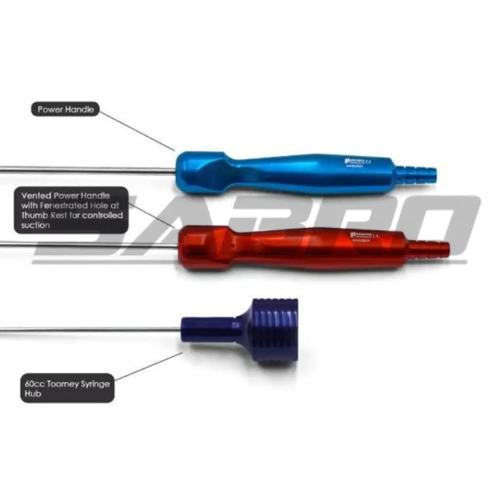 Cobra Bibevel two port tapered tip Liposuction cannula W/ Power Handle