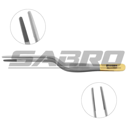 Cushing Bayonet Dressing Forceps - Tungsten Carbide