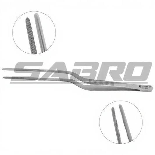 Lucae Bayonet Dressing Forceps - Delicate Serrated Jaw