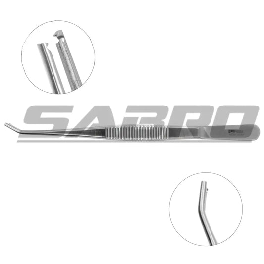Microsurgical clamp applying forceps flat handle without lock