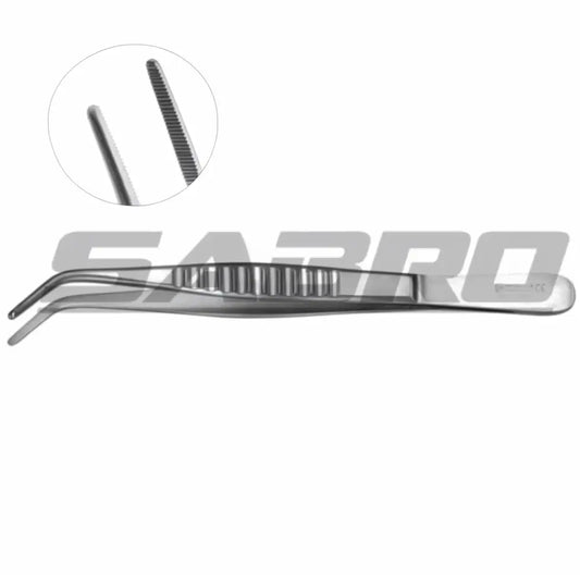 Reed Dressing Forceps - Angled Serrated Jaw